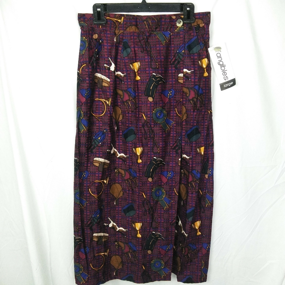 Vtg Tangibles Horse Wrap Skirt